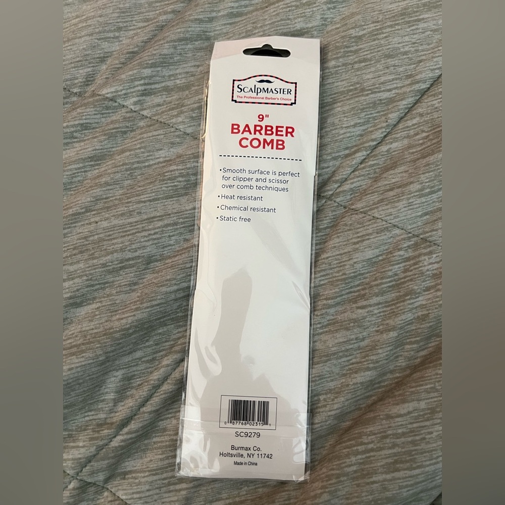 Scalpmaster Black 9 inch Barber Comb - Picture 2 of 3